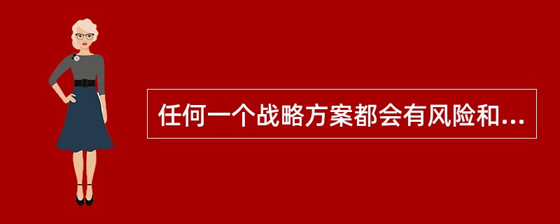 任何一个战略方案都会有风险和困难，越是创新的战略方案，风险和困难越小。( )