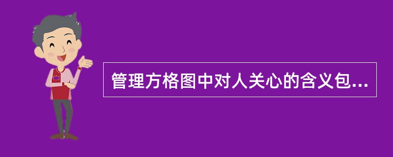 管理方格图中对人关心的含义包括( )。