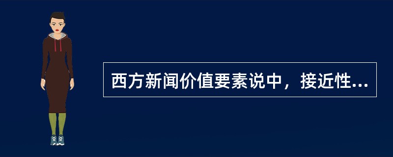 西方新闻价值要素说中，接近性主要是指（）