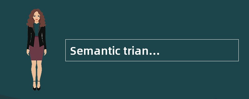 Semantic triangle is made up of reference， symbol and ( )