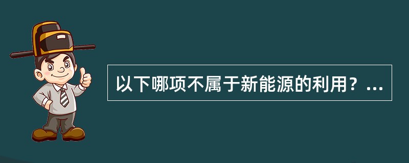 以下哪项不属于新能源的利用？（）