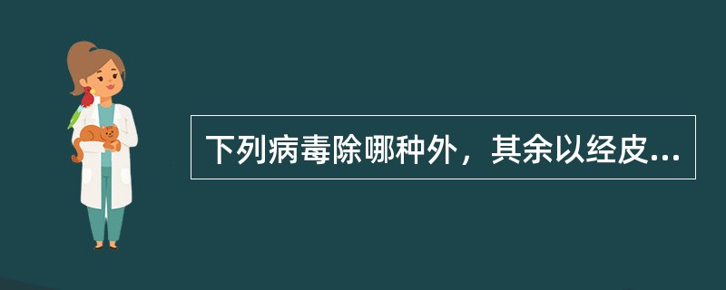 下列病毒除哪种外，其余以经皮肤、黏膜接触感染并以疱疹为主要损害（）