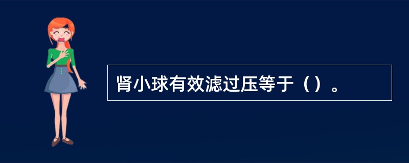 肾小球有效滤过压等于（）。