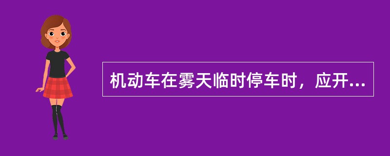 机动车在雾天临时停车时，应开启什么灯？（）