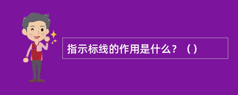 指示标线的作用是什么？（）