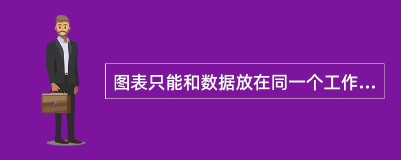 图表只能和数据放在同一个工作表中。( )