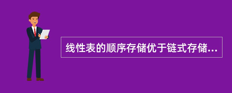线性表的顺序存储优于链式存储。( )