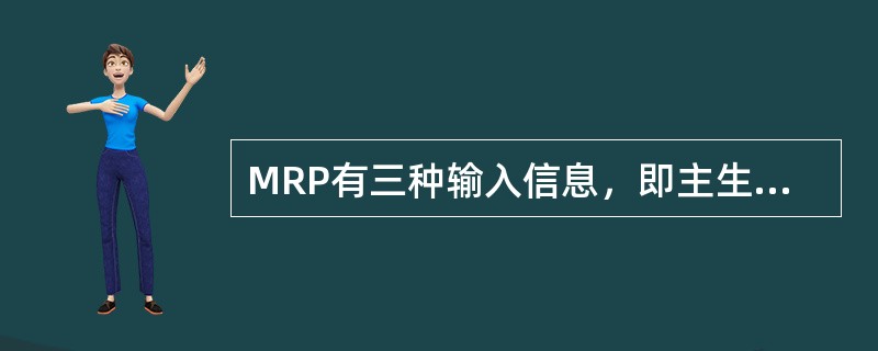 MRP有三种输入信息，即主生产计划、库存状态和( )信息。