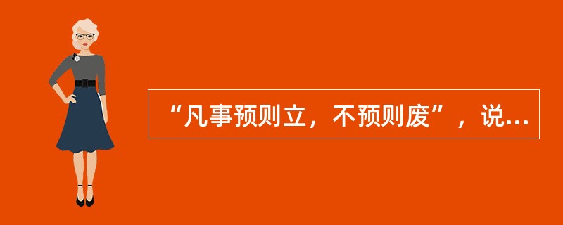 “凡事预则立，不预则废”，说的是( )的重要性。