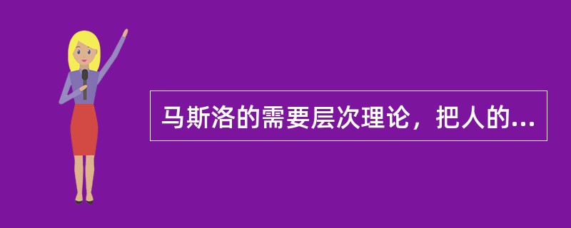 马斯洛的需要层次理论，把人的需要分为自上而下的五个层次，最高层次需要是( )。